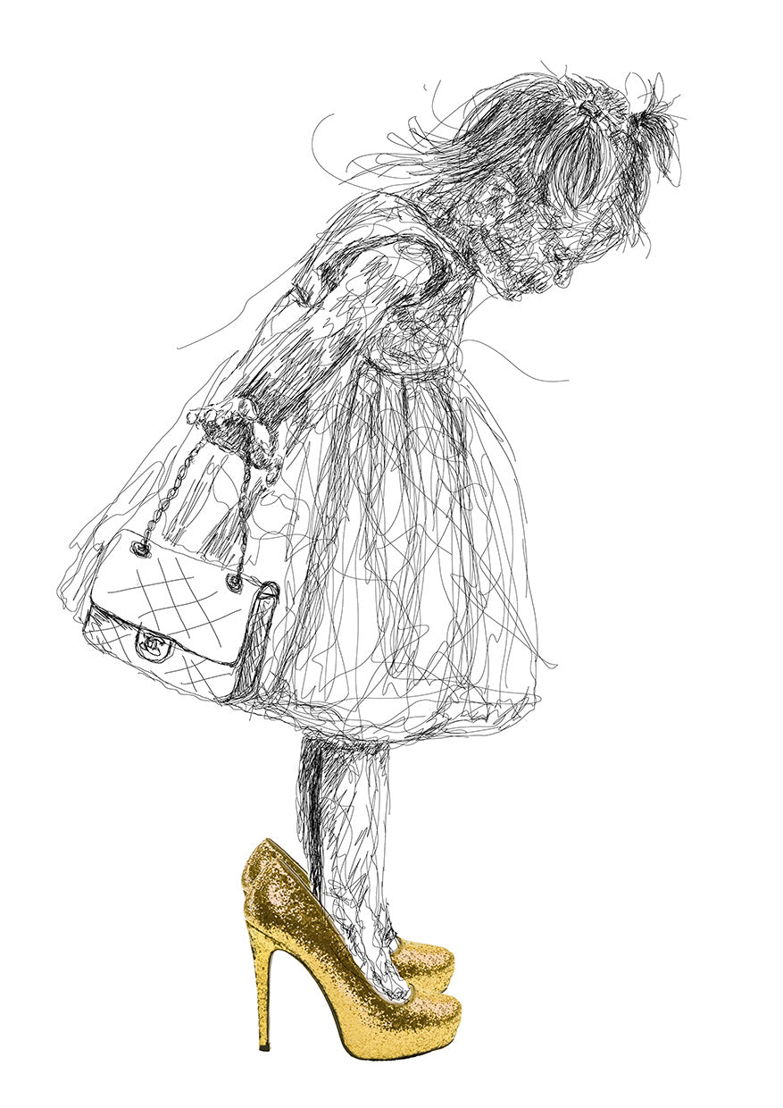 Mummy's Girl Gold Shoes   - Signed