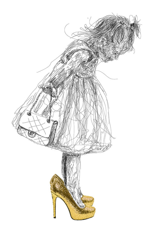 Mummy's Girl Gold Shoes   - Signed